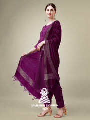 Maharaj Fashion Hub Women's Elegant Kurti Pant Dupatta Set