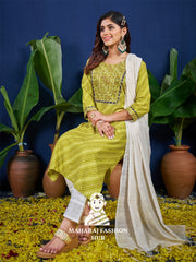 Maharaj Fashion Hub Anarkali Gown Set – Elegant Flared Gown with Bottom and Dupatta for Women’s Festive & Wedding Wear
