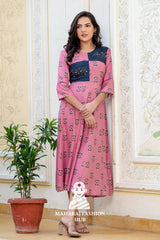 💜 Elegant Wine Rayon A-Line Kurta with Embroidery ✨