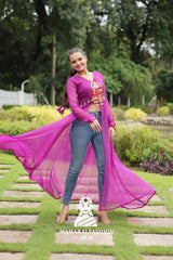 🌿 Faux Georgette, Real Beauty - Special Designer Gown