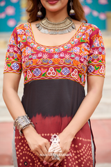 Traditional Kutchi Gamthi Work Printed Rayon Navratri Kurti Collection 🌸🪔
