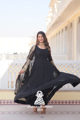Glam It Up in Faux Blooming – Special Designer Gown with Dupatta Elegance