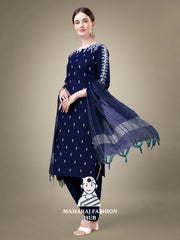 Maharaj Fashion Hub Women's Elegant Kurti Pant Dupatta Set
