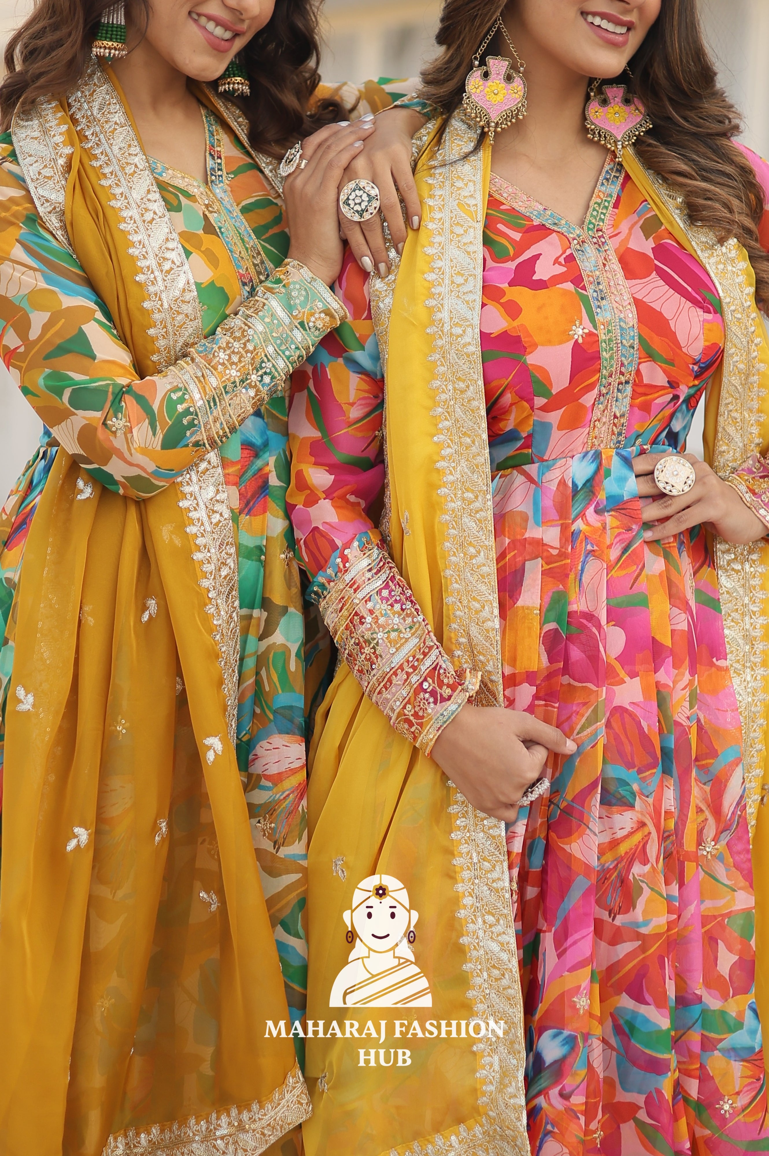 Luxury Russian Silk Outfit with Embroidery and Full Cotton Lining - Combo Offer Gown