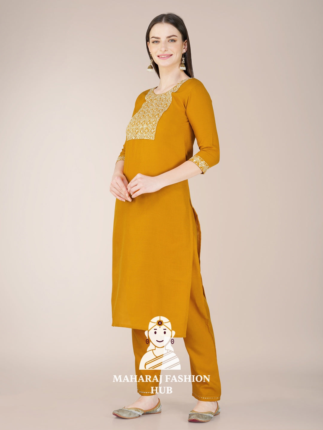 Maharaj Fashion Hub Women's Elegant Kurti Pant Dupatta Set