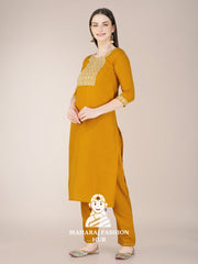 Maharaj Fashion Hub Women's Elegant Kurti Pant Dupatta Set