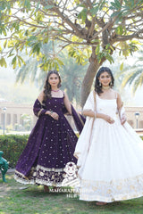 Full Flair Special Designer Gown in Faux Blooming with Rich Sequins Embroidery - Combo Offer Gown