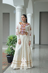 🌸 Traditional Navratri Elegance: Kora Cotton Chaniya Choli 🌸