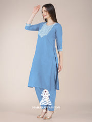 Maharaj Fashion Hub Women's Elegant Kurti Pant Dupatta Set