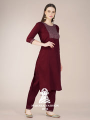 Maharaj Fashion Hub Women's Elegant Kurti Pant Dupatta Set