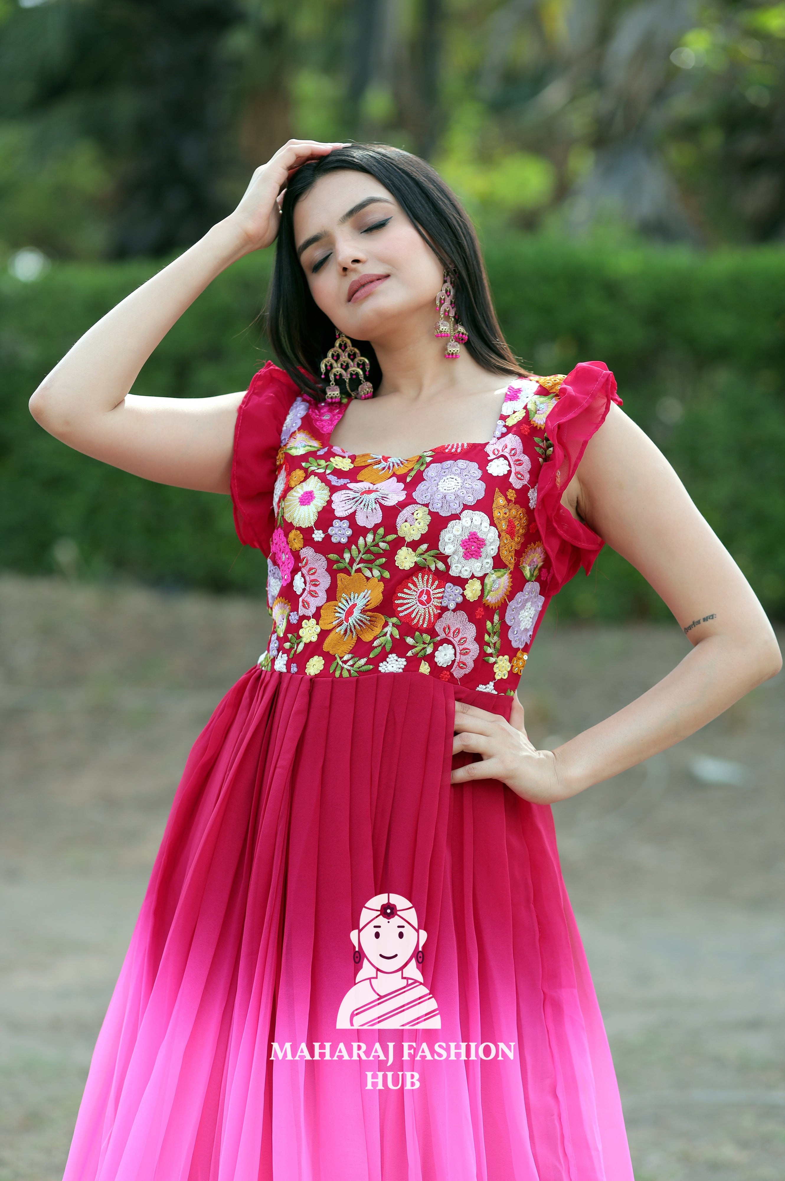 Elegant Gown with Rich Padding and Embrodiery Work