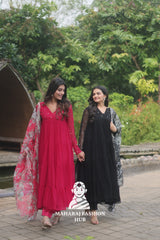 🕊️ Faux Blooming Full Sleeve Gown Set with Rich Organza Dupatta