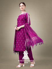 Maharaj Fashion Hub Women's Elegant Kurti Pant Dupatta Set