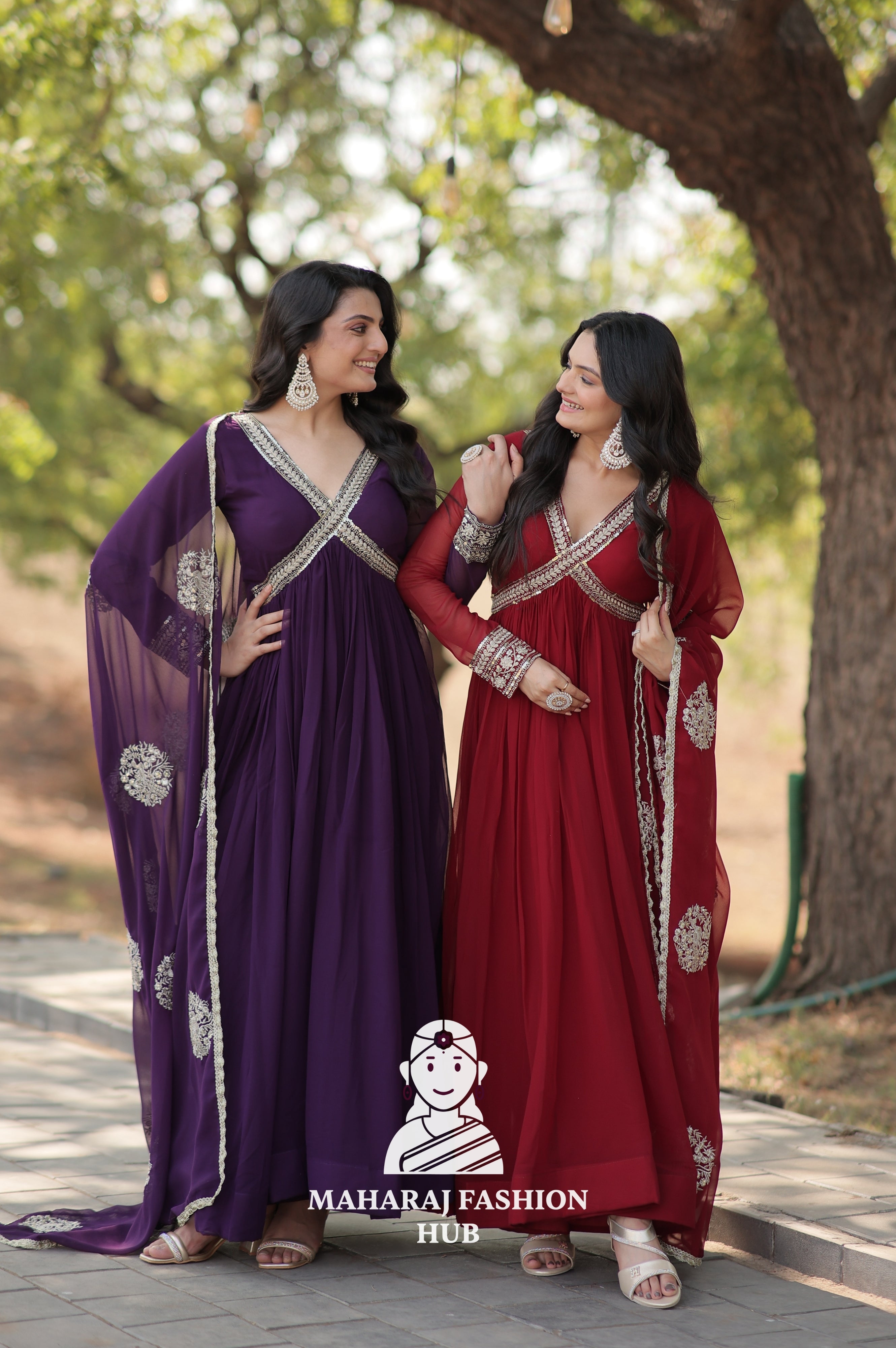 Rich Fabric Work Set for Festive and Party Wear - Combo Offer Gown