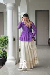 Navratri - Festive Lehenga Set – Bandhani Print Kutchi Work Top with Gota Patti Skirt 👑🌺