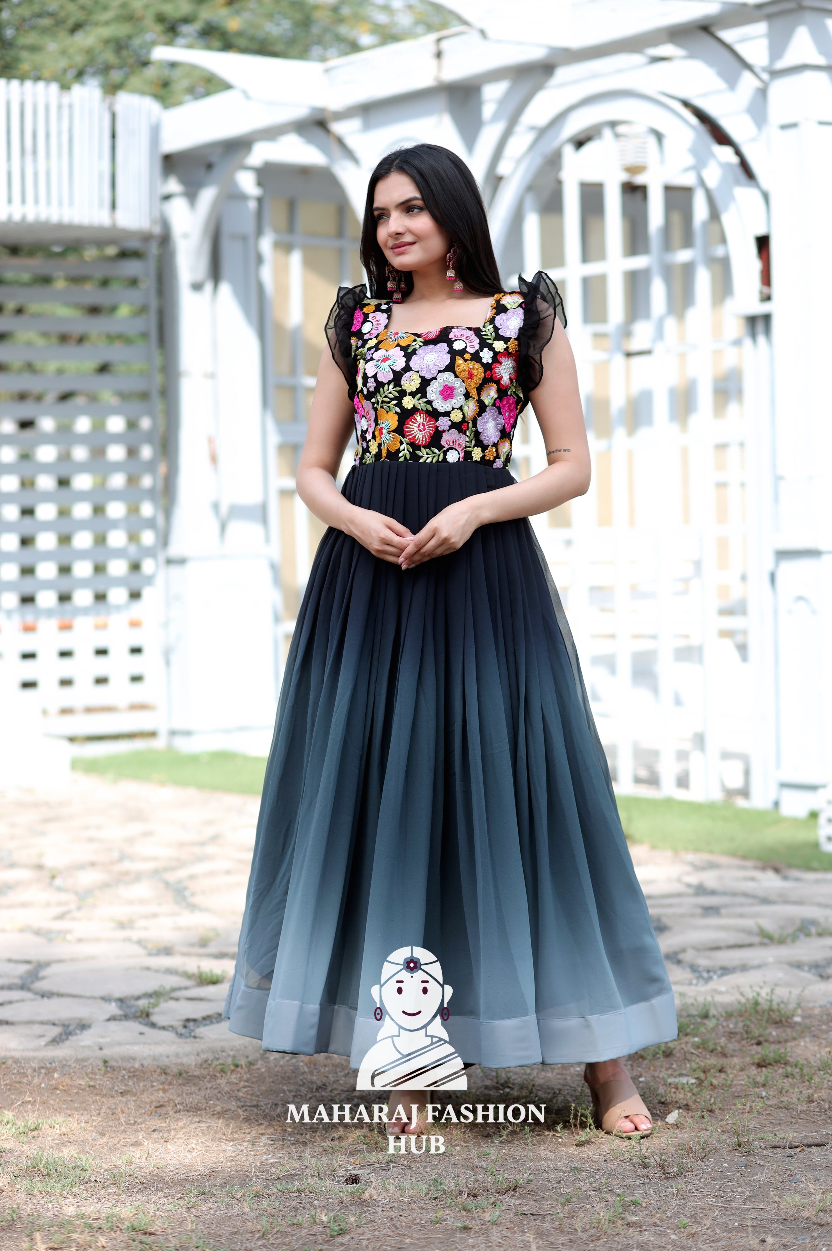 Elegant Gown with Rich Padding and Embrodiery Work