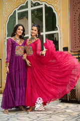Exclusive Navratri Combo – Kutchi Patch Laheriya Gowns, Limited Time Only ✨💃
