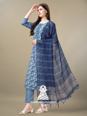 Maharaj Fashion Hub Women's Elegant Kurti Pant Dupatta Set