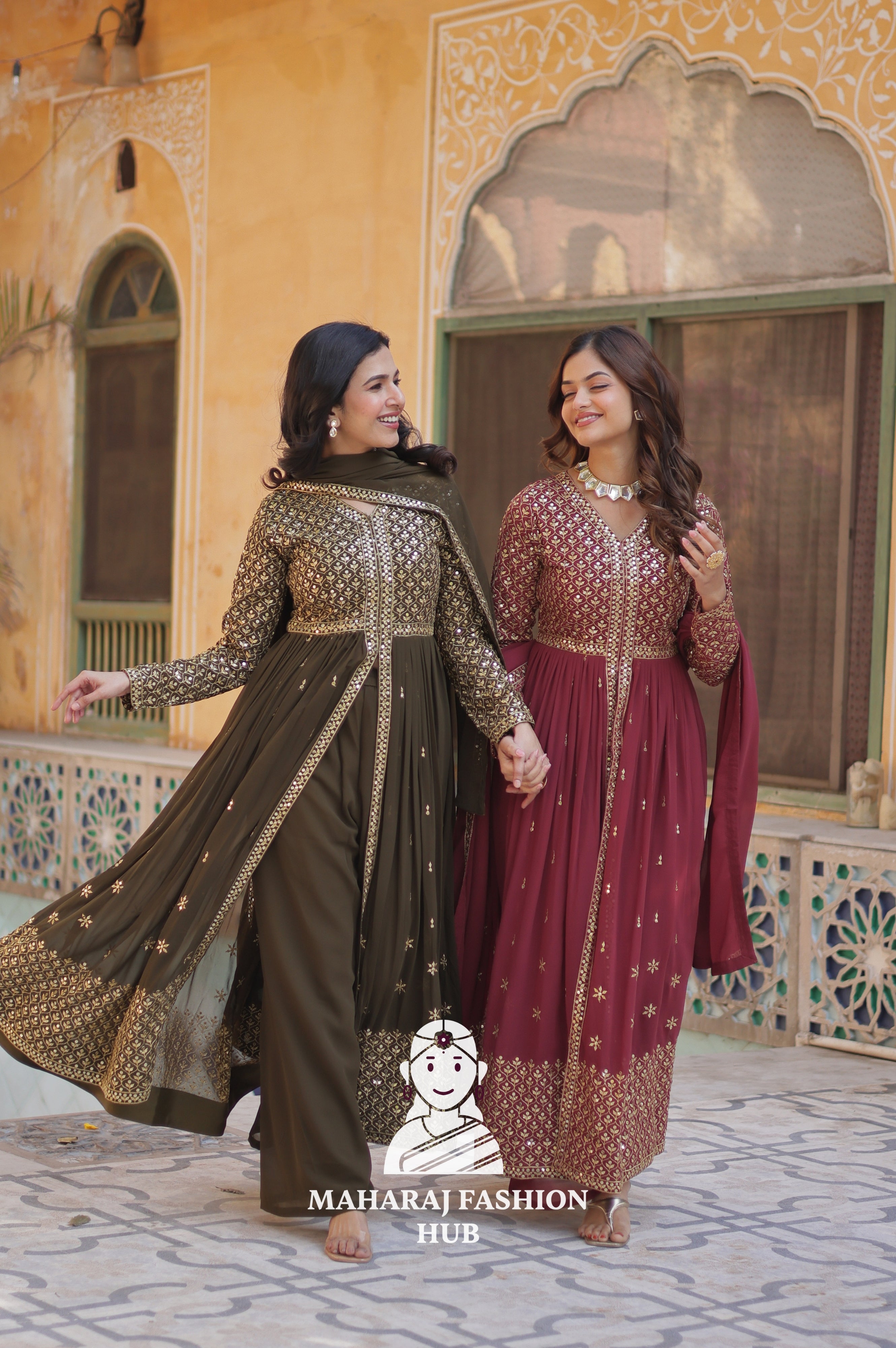 🧣 Designer 3-Piece Outfit in Georgette with Sequins Elegance - Special Designer Gown