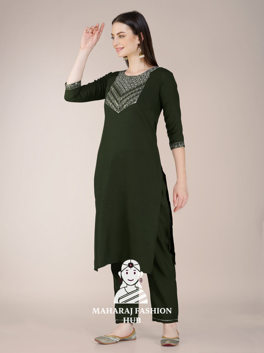 Maharaj Fashion Hub Women's Elegant Kurti Pant Dupatta Set