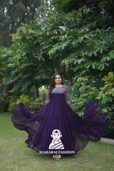 Faux Blooming Embroidered Fabric – Royal Touch Special Designer Gown 👑
