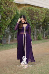 Elegant Faux Blooming Suit with Embroidery & Comfort Fit