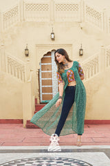 Vibrant Faux Georgette Bandhani Kutchi Embroidery Navratri Kurti Collection 🎶🎨