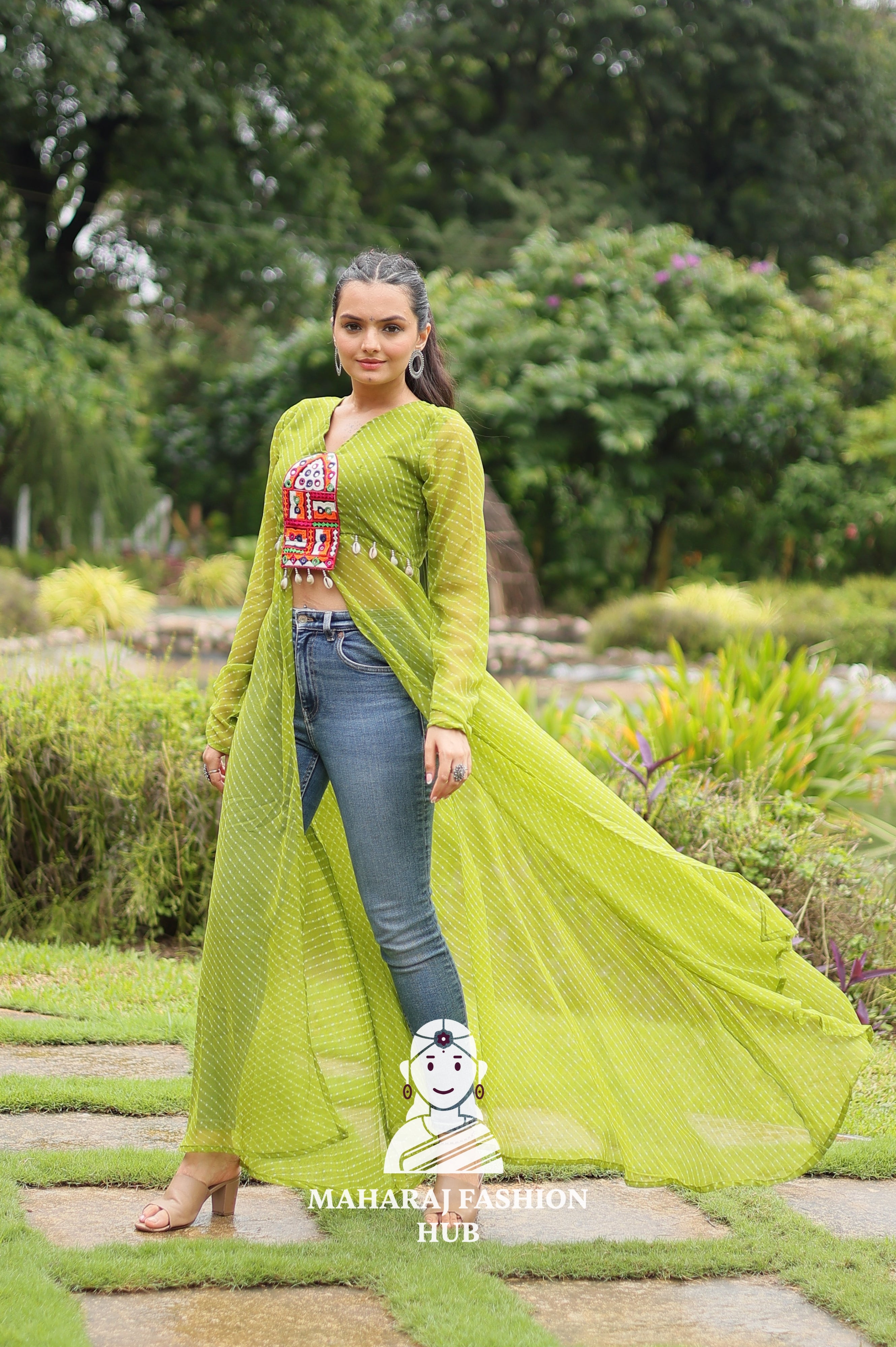 💫 Leheriya in Luxe Faux Georgette - Kurti