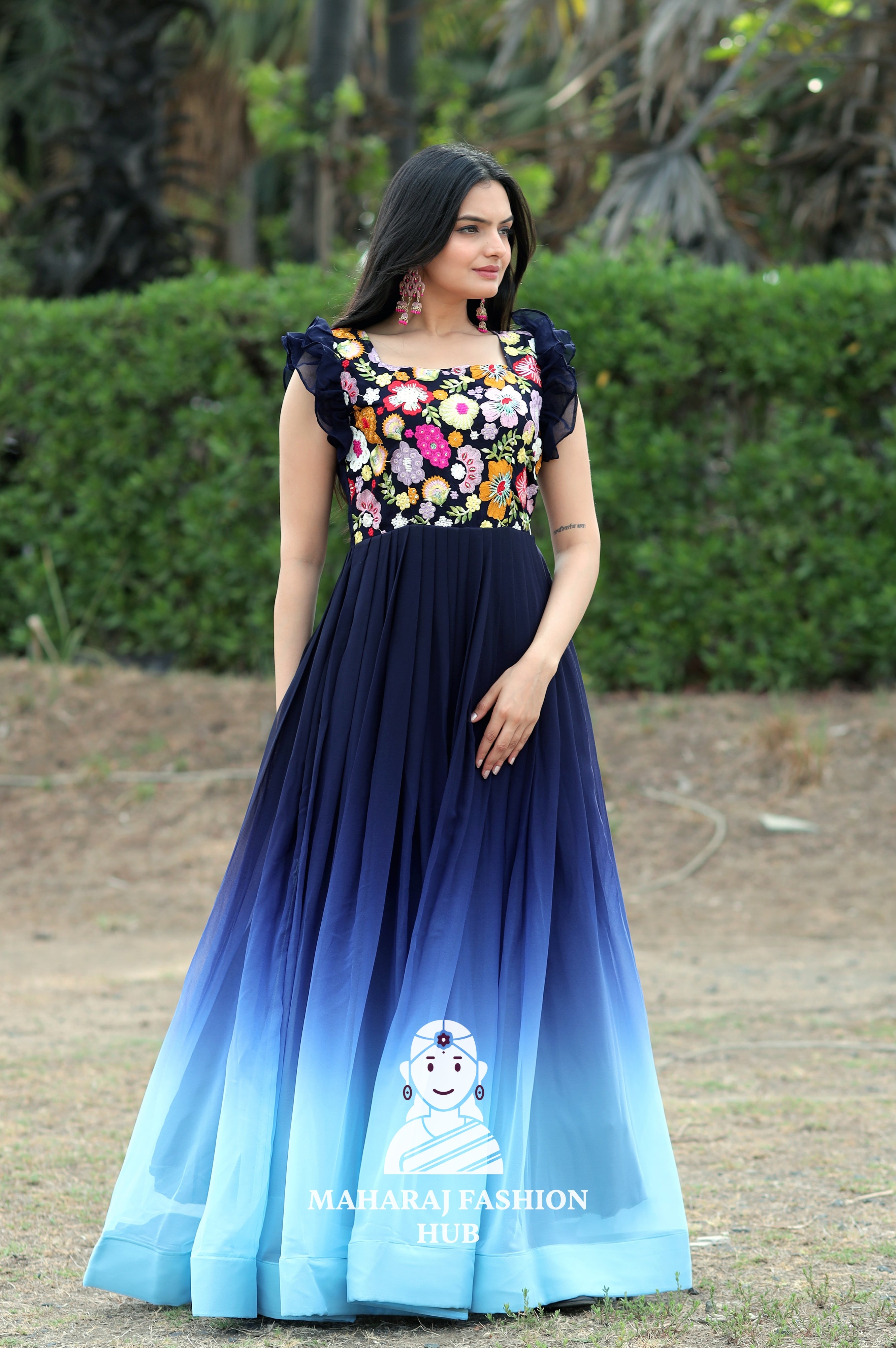Elegant Gown with Rich Padding and Embrodiery Work