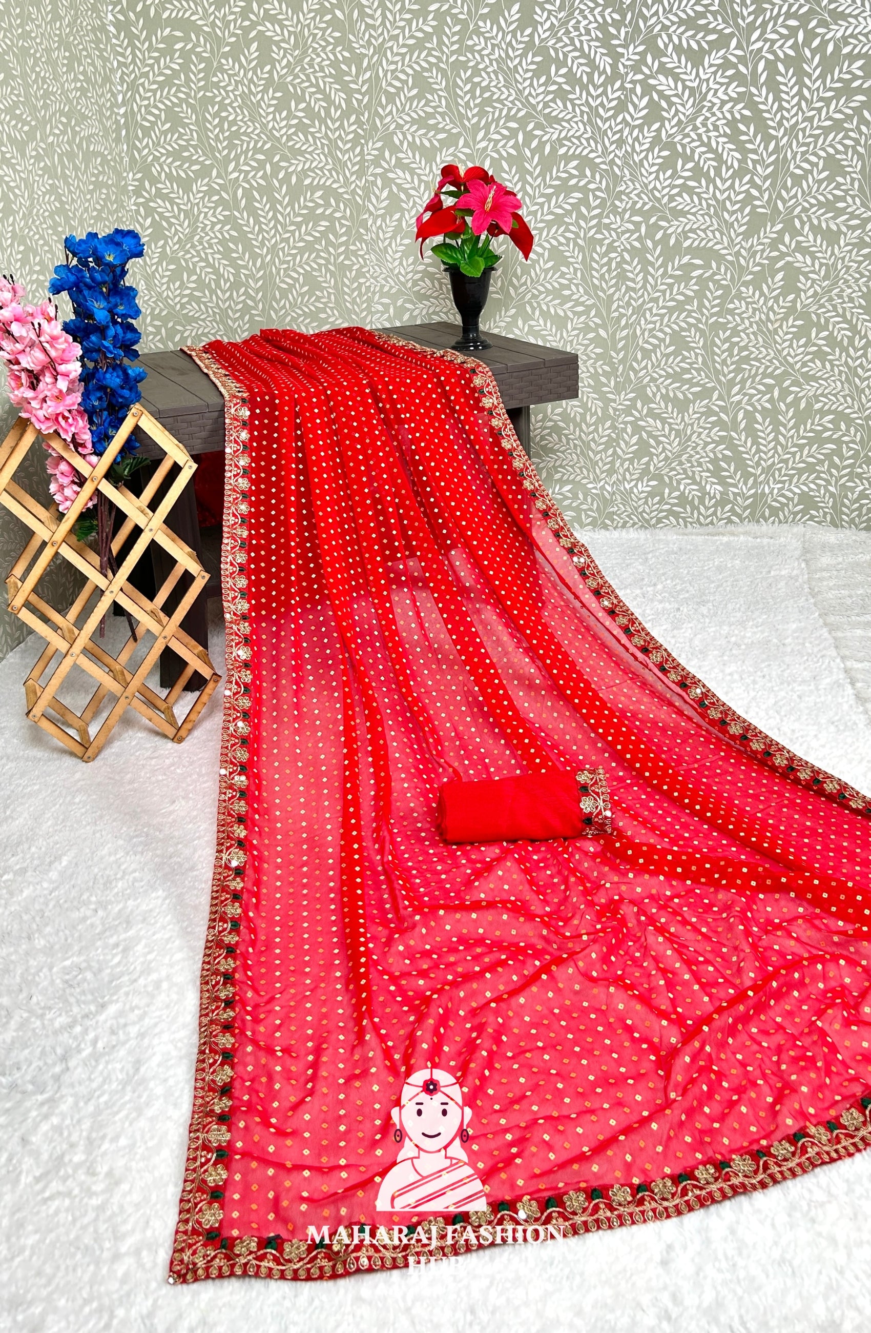 Rajasthani Bandhani Chundri Saree for Festivals & Weddings