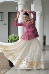 Navratri - Festive Lehenga Set – Bandhani Print Kutchi Work Top with Gota Patti Skirt 👑🌺