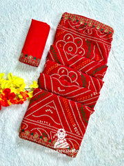 Traditional Lahariya print Georgette saree for women,s || Festive georgette saree for women's ||