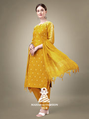 Maharaj Fashion Hub Women's Elegant Kurti Pant Dupatta Set