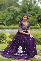 🎀 Party-Ready Gown in Zari Embroidery - Special Designer Gown