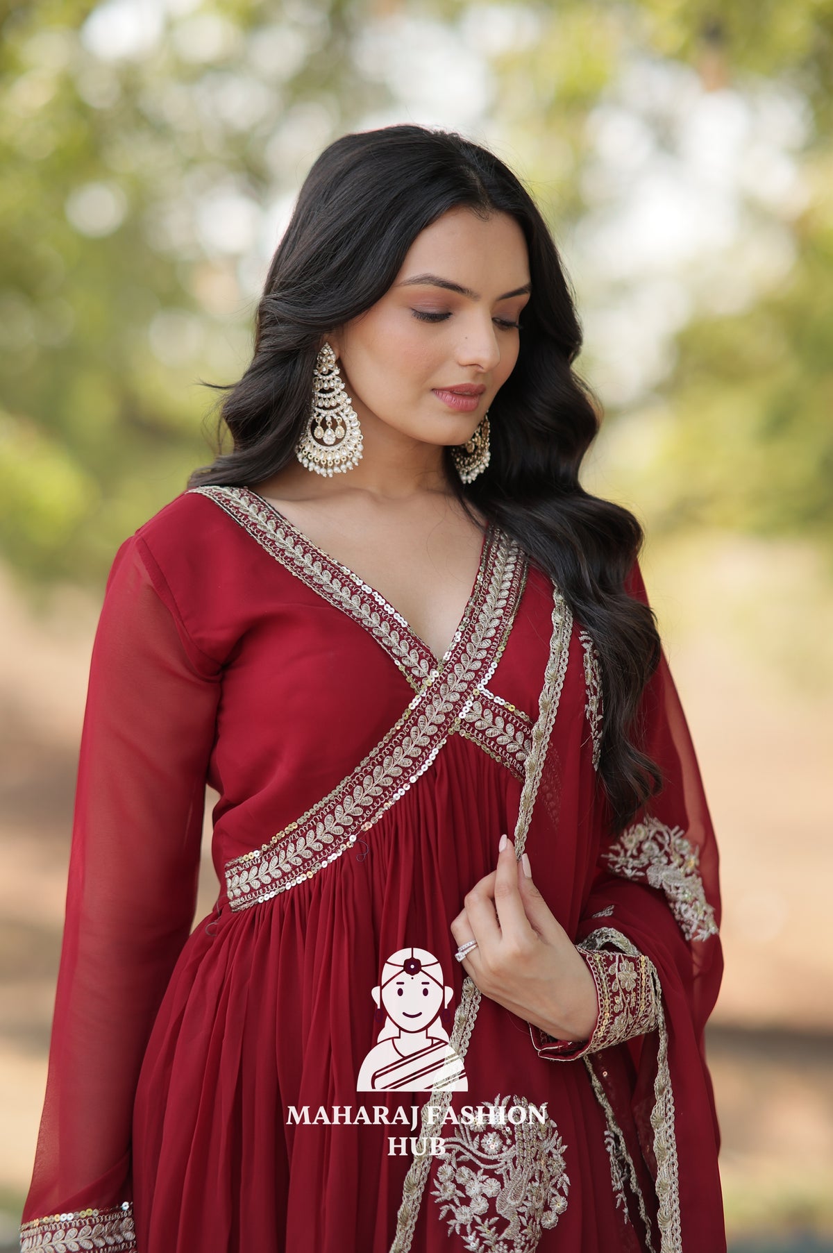 Modern Fabric Elegance with Embroidery and Sequins
