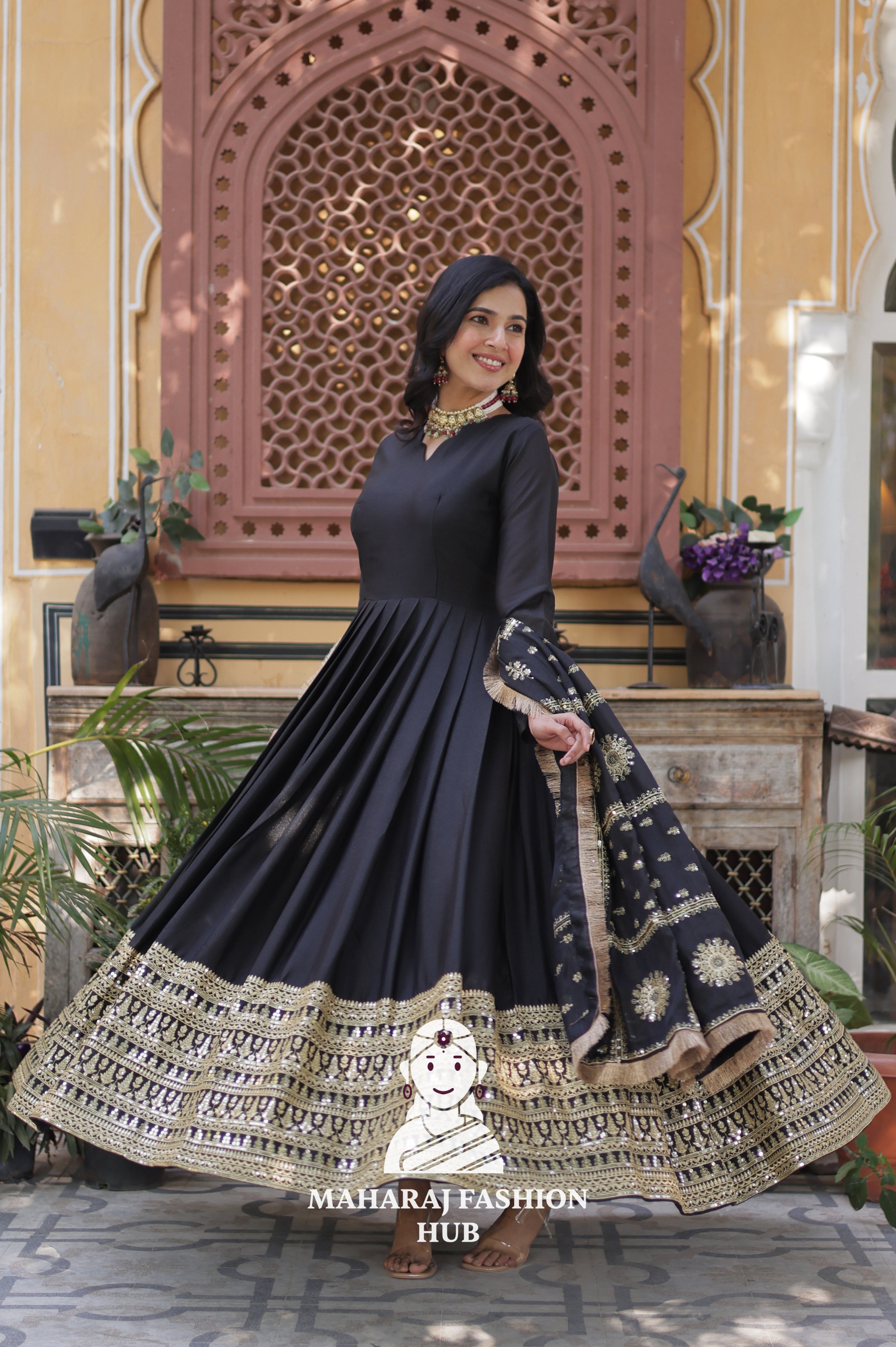 🎀 Shine Bright in Star Georgette with Designer Dupatta - Special Designer Gown