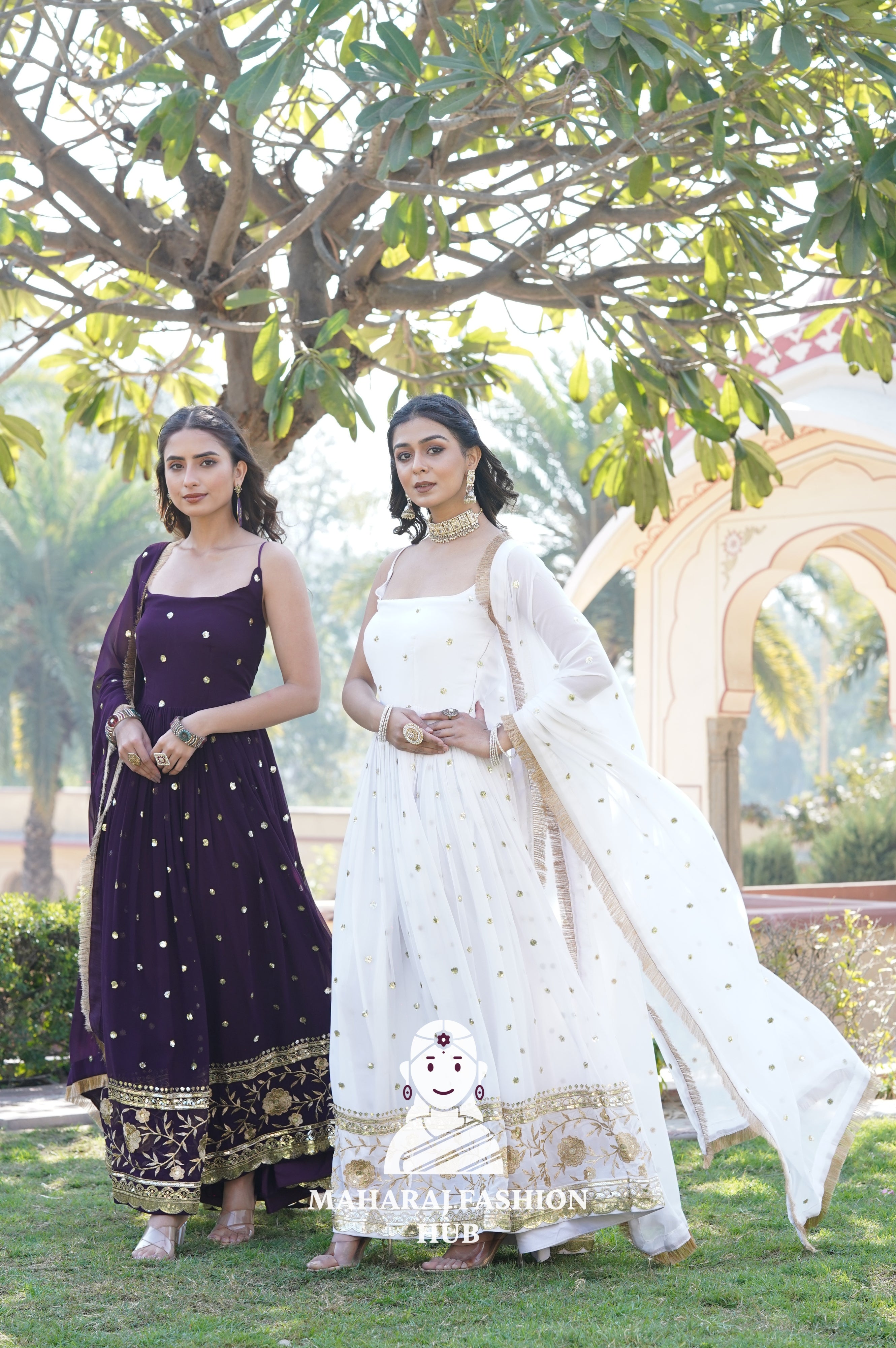 Full Flair Special Designer Gown in Faux Blooming with Rich Sequins Embroidery - Combo Offer Gown