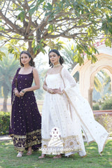 Full Flair Special Designer Gown in Faux Blooming with Rich Sequins Embroidery - Combo Offer Gown
