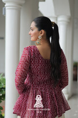 Navratri - Festive Lehenga Set – Bandhani Print Kutchi Work Top with Gota Patti Skirt 👑🌺
