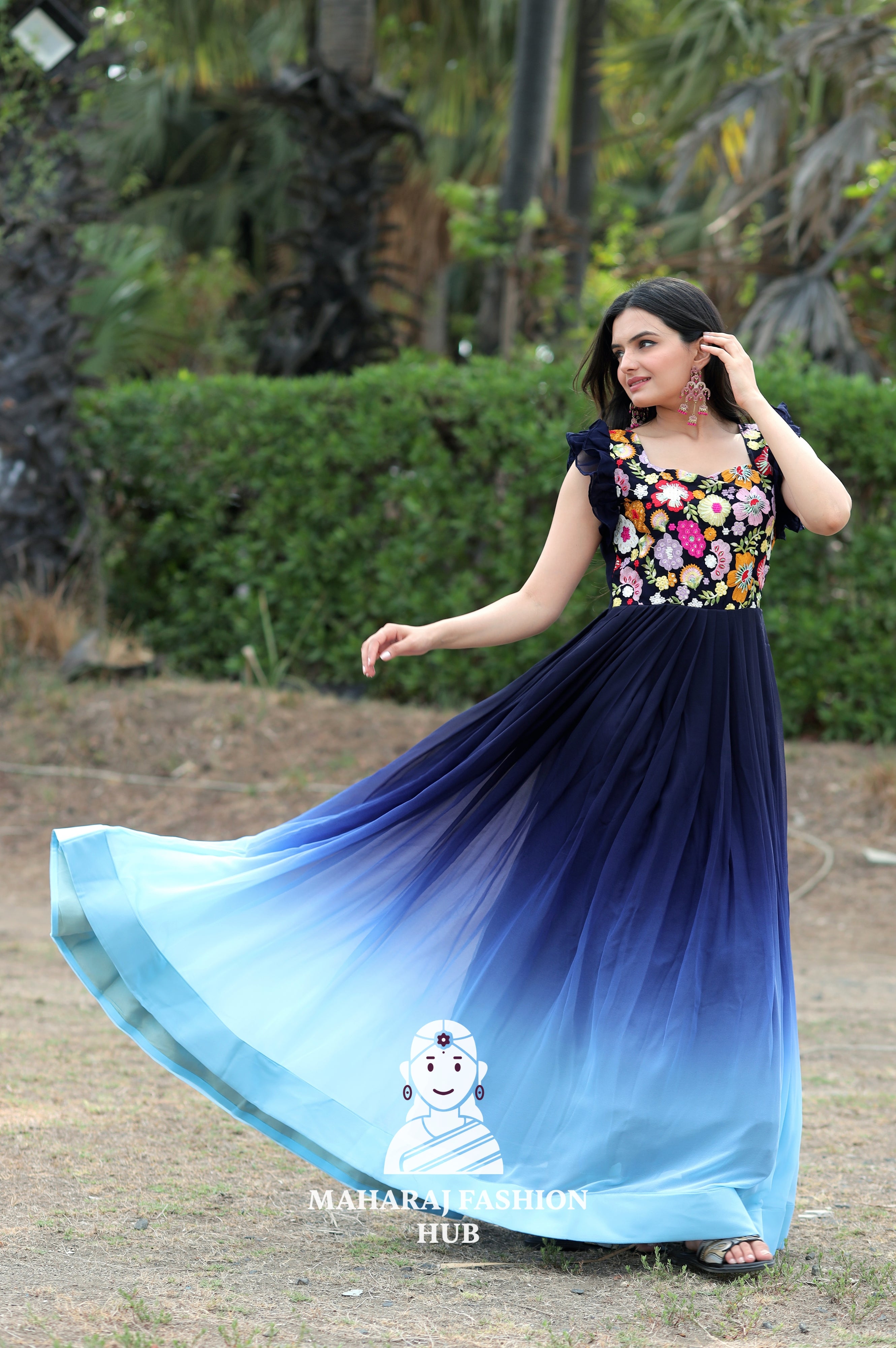 Elegant Gown with Rich Padding and Embrodiery Work
