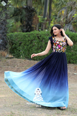 Partywear Gown with Multi Sequin Embroidery