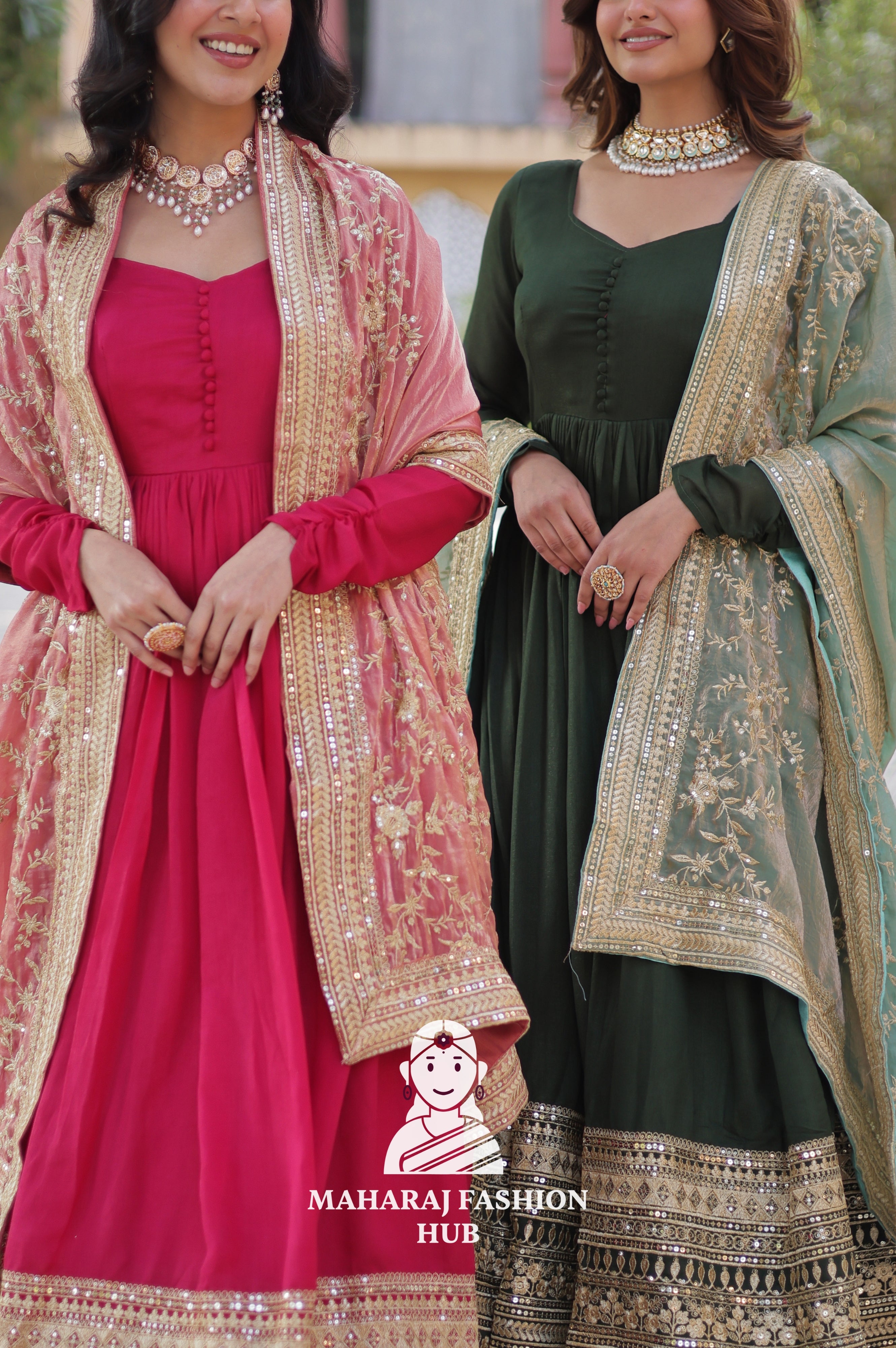 🪡 Designer Gown Set with Sequins, Style & Structure - Special Designer Gown