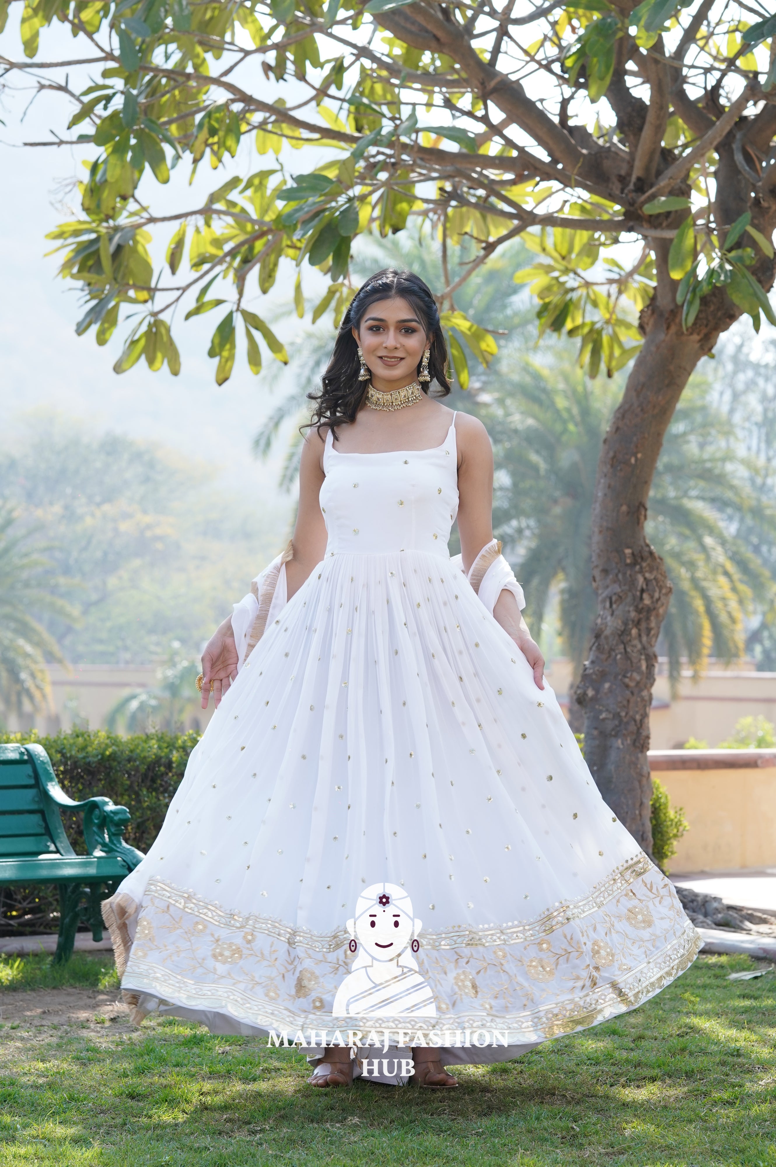 Faux Blooming Special Designer Gown with Stunning Lace Finish Dupatta