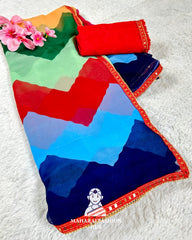 Multicolor Georgette Saree for Women – Elegant Indian Ethnic Party Wear