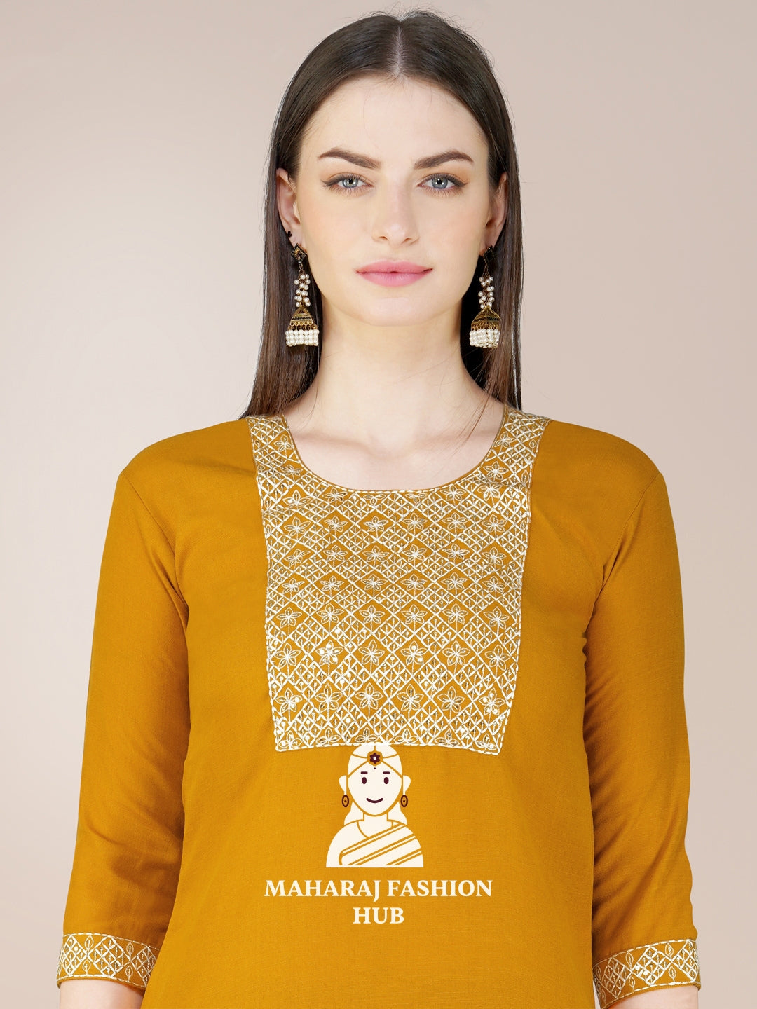 Maharaj Fashion Hub Women's Elegant Kurti Pant Dupatta Set