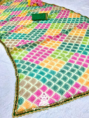 Premium Bandhani Printed Georgette Saree – Lightweight, Stylish & Comfortable | Perfect for Weddings, Parties & Festivals | With Matching Blouse