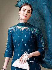 Maharaj Fashion Hub Women's Elegant Kurti Pant Dupatta Set