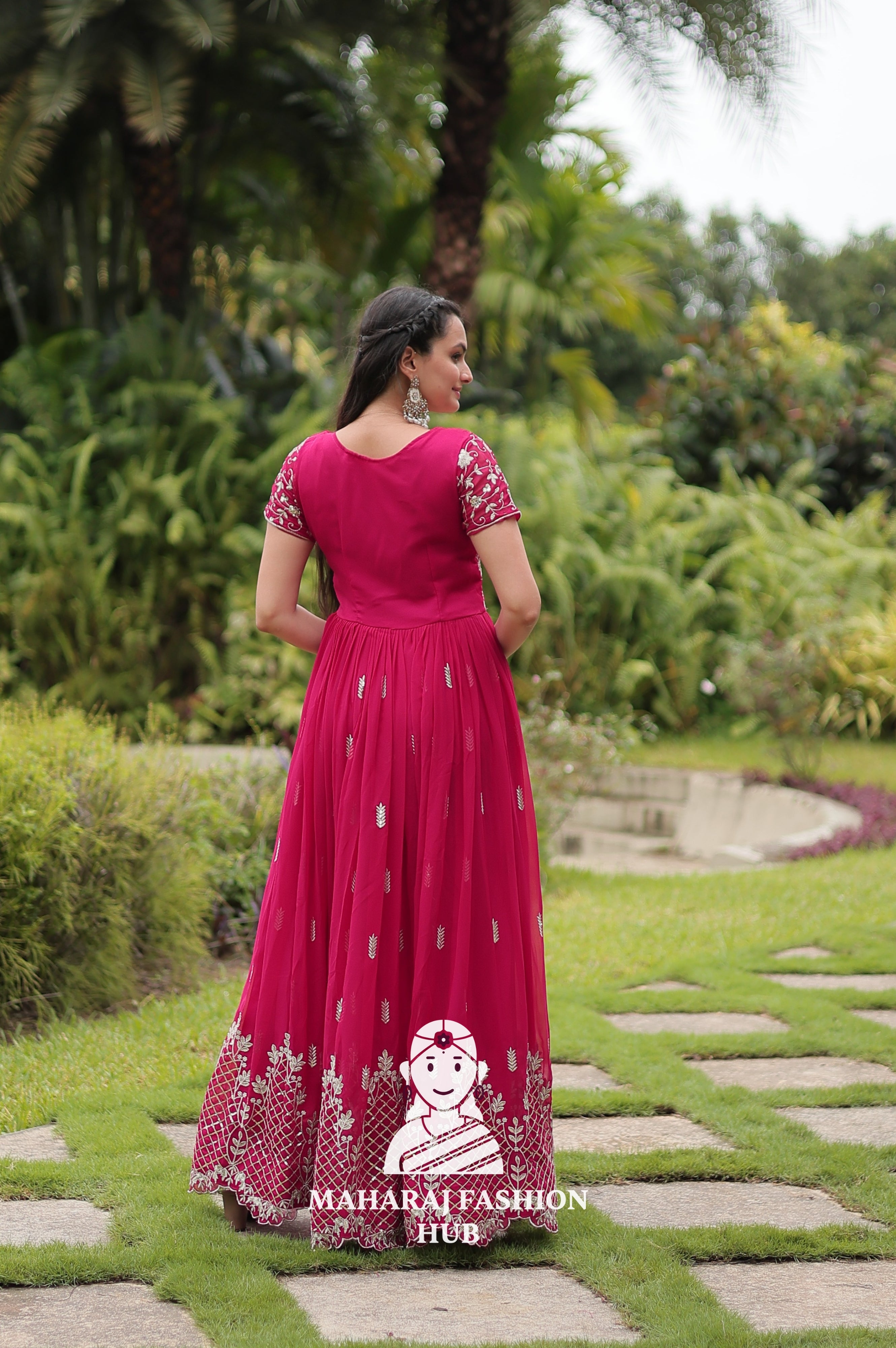 💃 Faux Blooming Gown with Sequins Magic - Special Designer Gown