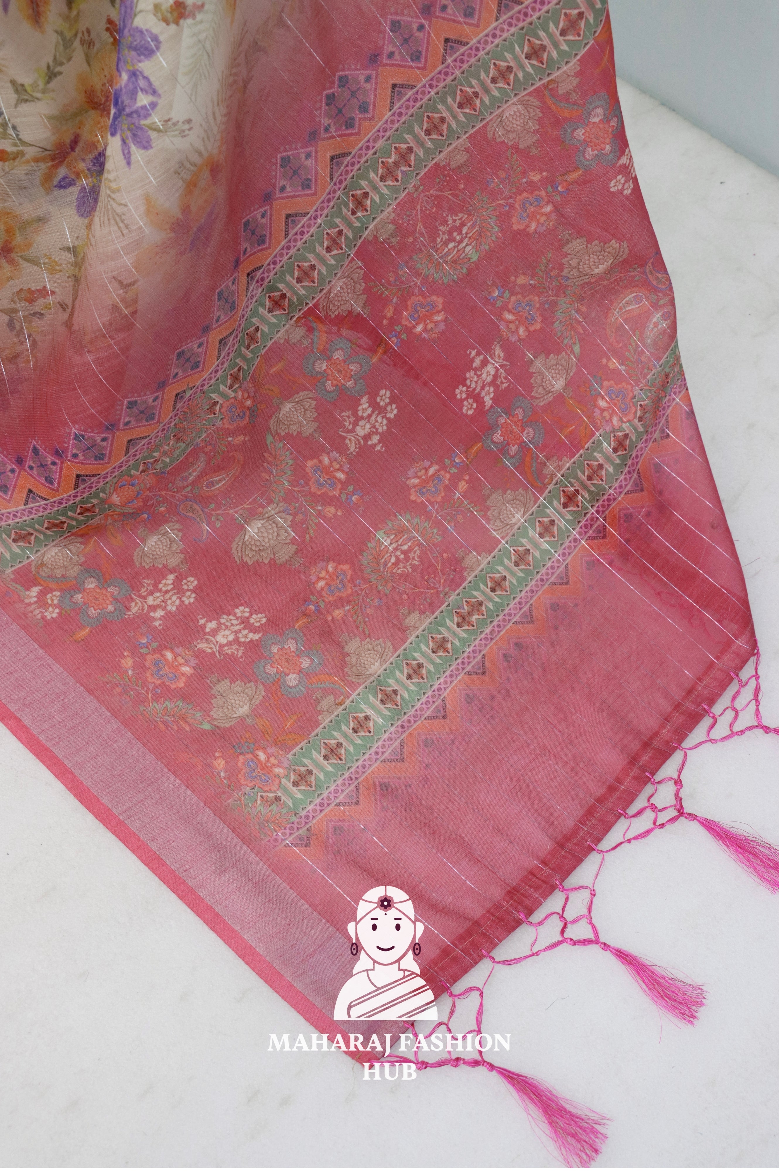Royal Yet Rooted – Silver Bloom Linen Sarees