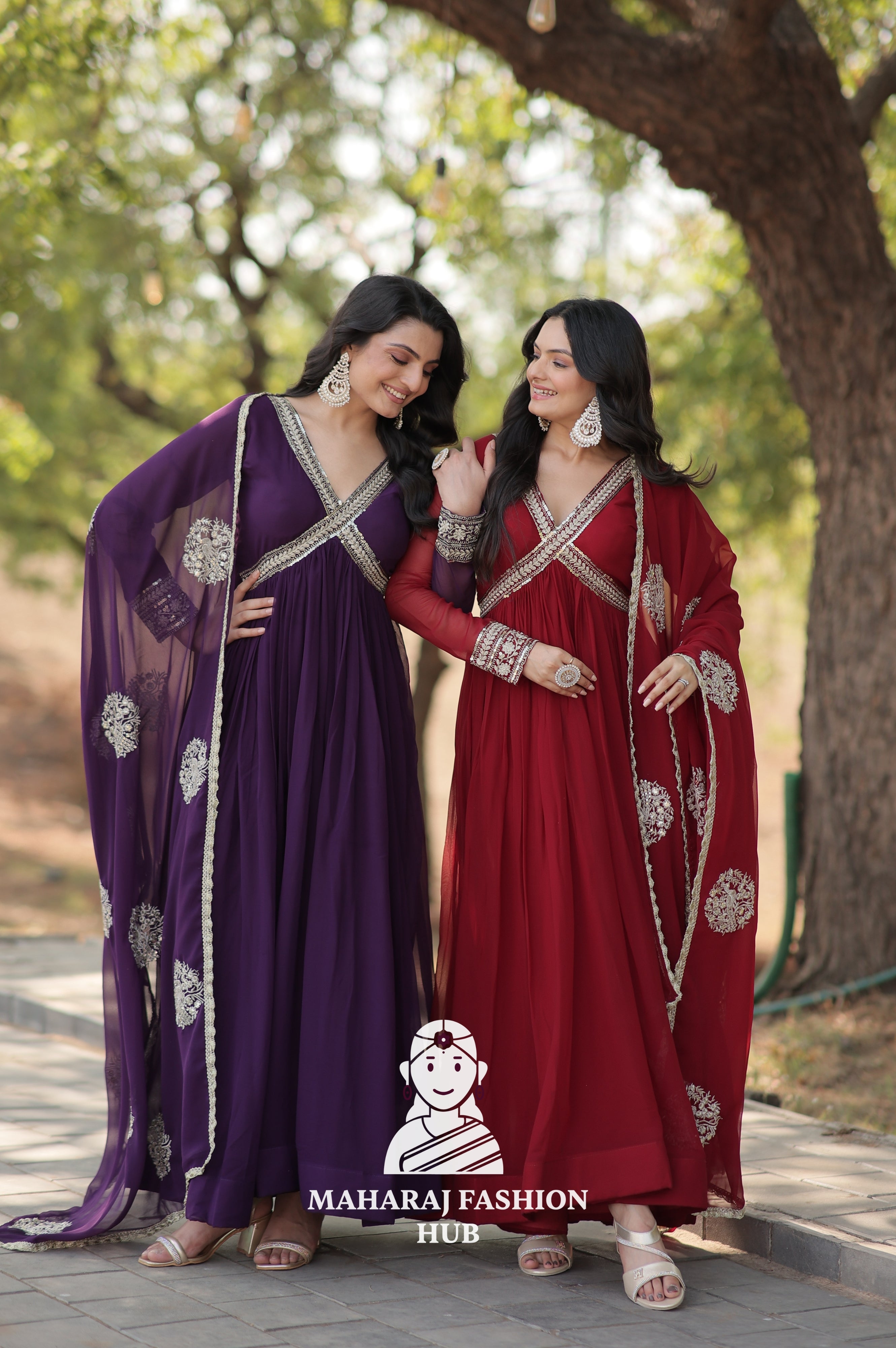 Rich Fabric Work Set for Festive and Party Wear - Combo Offer Gown